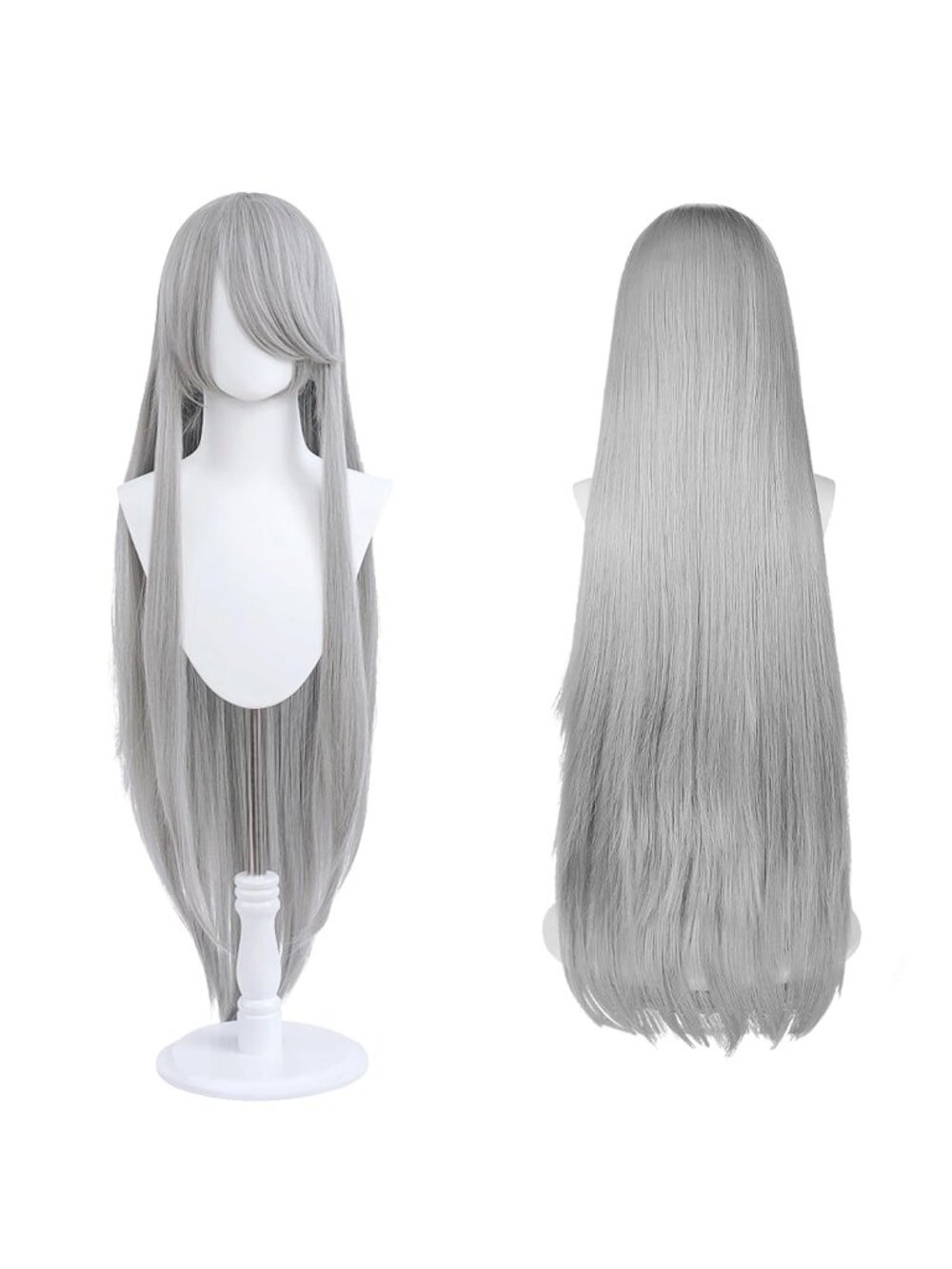 Women's Silver Grey 100 Cm Heat Resistant Universal Straight Costume Long Wigs